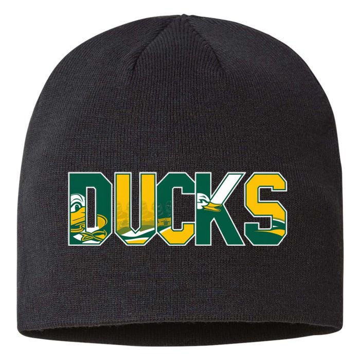 Vibrant Ducks Text Bold And Playful Design Sustainable Beanie