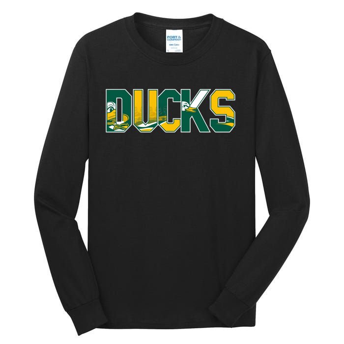 Vibrant Ducks Text Bold And Playful Design Tall Long Sleeve T-Shirt