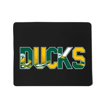 Vibrant Ducks Text Bold And Playful Design Mousepad