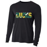 Vibrant Ducks Text Bold And Playful Design Cooling Performance Long Sleeve Crew