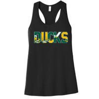 Vibrant Ducks Text Bold And Playful Design Women's Racerback Tank