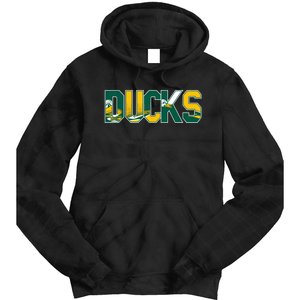 Vibrant Ducks Text Bold And Playful Design Tie Dye Hoodie