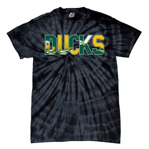 Vibrant Ducks Text Bold And Playful Design Tie-Dye T-Shirt