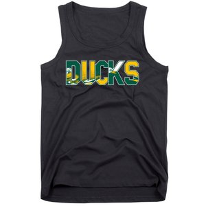 Vibrant Ducks Text Bold And Playful Design Tank Top