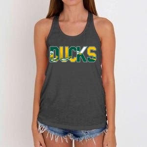 Vibrant Ducks Text Bold And Playful Design Women's Knotted Racerback Tank