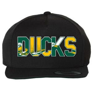 Vibrant Ducks Text Bold And Playful Design Wool Snapback Cap