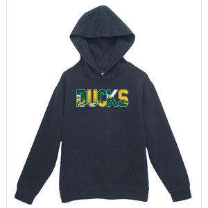 Vibrant Ducks Text Bold And Playful Design Urban Pullover Hoodie