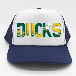 Vibrant Ducks Text Bold And Playful Design Trucker Hat