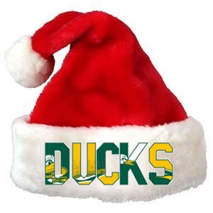 Vibrant Ducks Text Bold And Playful Design Premium Christmas Santa Hat