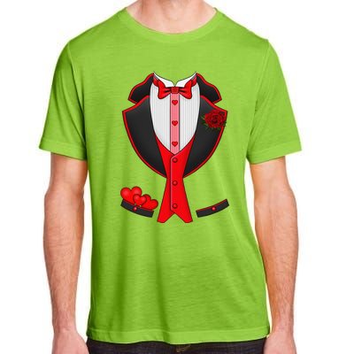 Valentine's Day Tuxedo Red Bow Tie Costume Giftss Adult ChromaSoft Performance T-Shirt