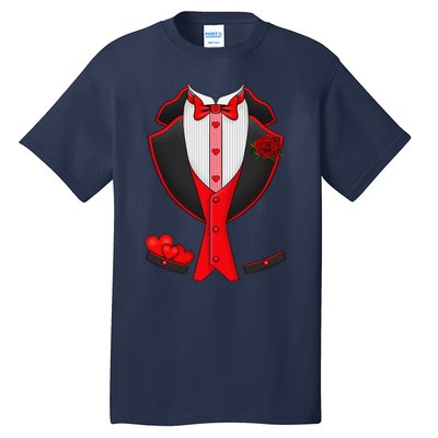 Valentine's Day Tuxedo Red Bow Tie Costume Giftss Tall T-Shirt