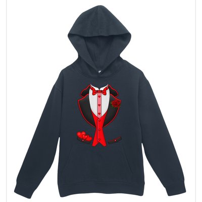 Valentine's Day Tuxedo Red Bow Tie Costume Giftss Urban Pullover Hoodie