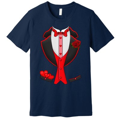 Valentine's Day Tuxedo Red Bow Tie Costume Giftss Premium T-Shirt