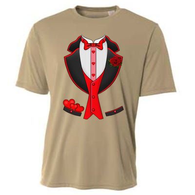 Valentine's Day Tuxedo Red Bow Tie Costume Giftss Cooling Performance Crew T-Shirt