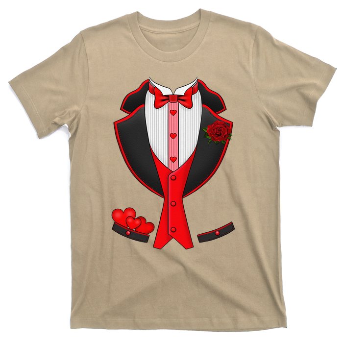 Valentine's Day Tuxedo Red Bow Tie Costume Giftss T-Shirt