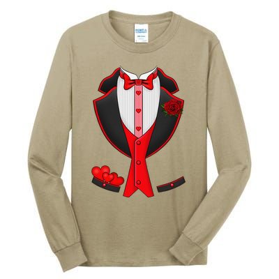 Valentine's Day Tuxedo Red Bow Tie Costume Giftss Tall Long Sleeve T-Shirt