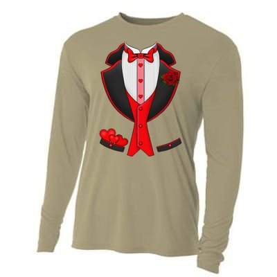 Valentine's Day Tuxedo Red Bow Tie Costume Giftss Cooling Performance Long Sleeve Crew