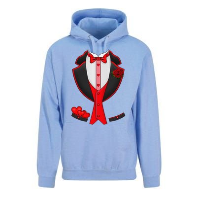 Valentine's Day Tuxedo Red Bow Tie Costume Giftss Unisex Surf Hoodie