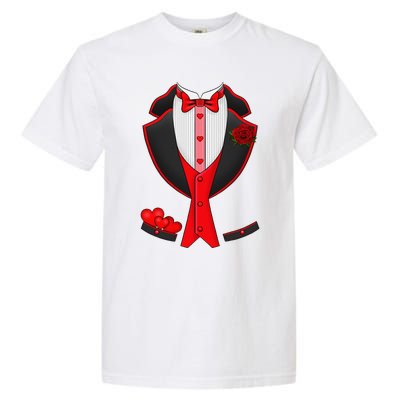 Valentine's Day Tuxedo Red Bow Tie Costume Giftss Garment-Dyed Heavyweight T-Shirt