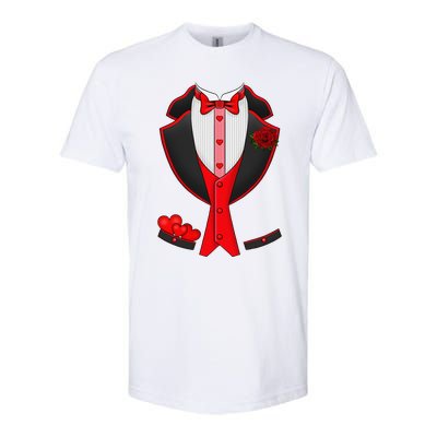 Valentine's Day Tuxedo Red Bow Tie Costume Giftss Softstyle CVC T-Shirt