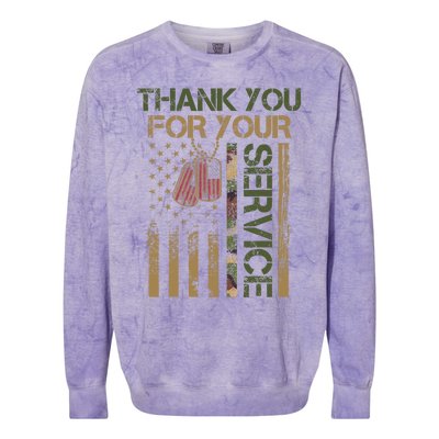 Veterans Day Thank You For Your Service Soldier Colorblast Crewneck Sweatshirt