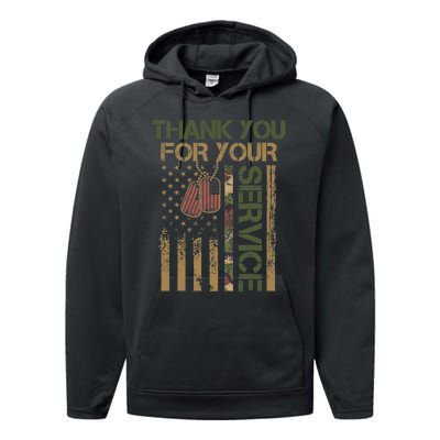 Veterans Day Thank You For Your Service Soldier Performance Fleece Hoodie