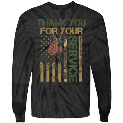 Veterans Day Thank You For Your Service Soldier Tie-Dye Long Sleeve Shirt