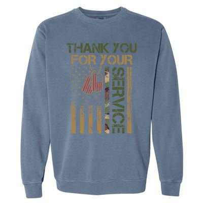 Veterans Day Thank You For Your Service Soldier Garment-Dyed Sweatshirt