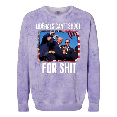 Vintage Donald Trump Liberals Cant Shoot For Shit Colorblast Crewneck Sweatshirt