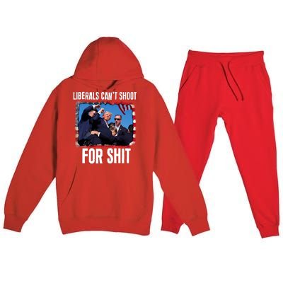 Vintage Donald Trump Liberals Cant Shoot For Shit Premium Hooded Sweatsuit Set