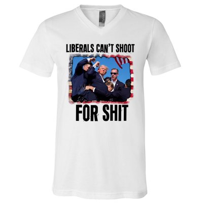 Vintage Donald Trump Liberals Cant Shoot For Shit V-Neck T-Shirt