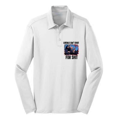 Vintage Donald Trump Liberals Cant Shoot For Shit Silk Touch Performance Long Sleeve Polo