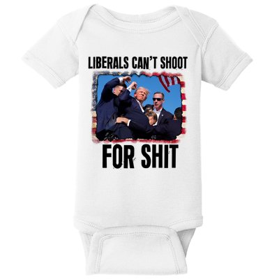 Vintage Donald Trump Liberals Cant Shoot For Shit Baby Bodysuit