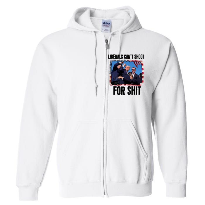 Vintage Donald Trump Liberals Cant Shoot For Shit Full Zip Hoodie