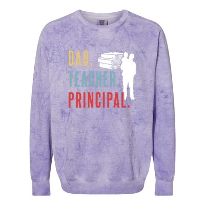 Vintage Dad Teacher Principal Homeschool Gift Father's Day Colorblast Crewneck Sweatshirt