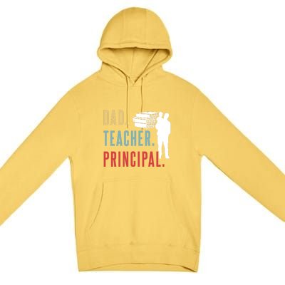 Vintage Dad Teacher Principal Homeschool Gift Father's Day Premium Pullover Hoodie