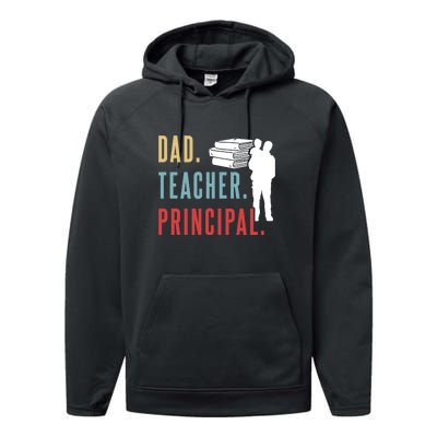 Vintage Dad Teacher Principal Homeschool Gift Father's Day Performance Fleece Hoodie