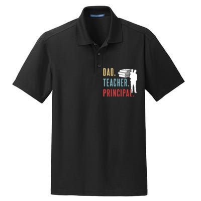 Vintage Dad Teacher Principal Homeschool Gift Father's Day Dry Zone Grid Polo