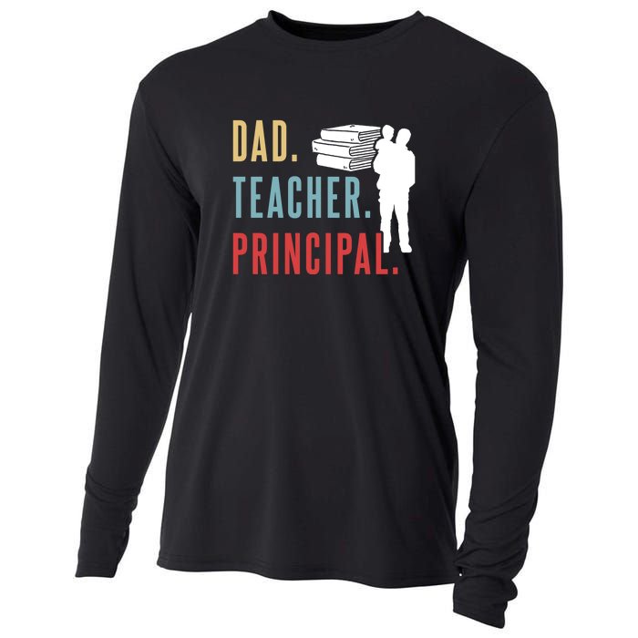 Vintage Dad Teacher Principal Homeschool Gift Father's Day Cooling Performance Long Sleeve Crew