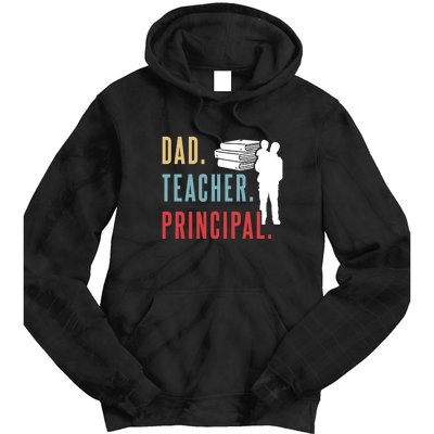 Vintage Dad Teacher Principal Homeschool Gift Father's Day Tie Dye Hoodie