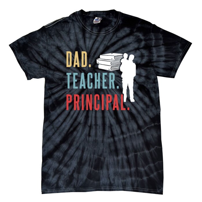 Vintage Dad Teacher Principal Homeschool Gift Father's Day Tie-Dye T-Shirt