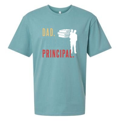 Vintage Dad Teacher Principal Homeschool Gift Father's Day Sueded Cloud Jersey T-Shirt