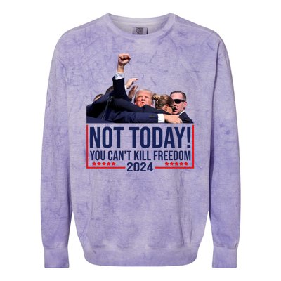 Vintage Donald Trump Not Today You Cant Kill Freedom Colorblast Crewneck Sweatshirt