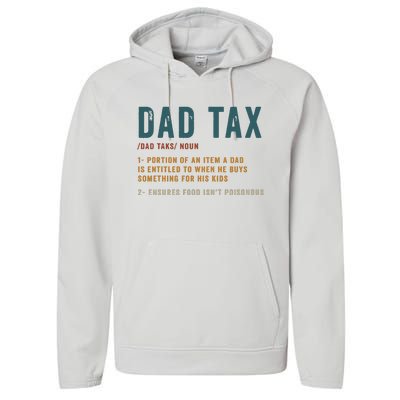 Vintage Dad Tax Definition Funny Fathers Day Performance Fleece Hoodie