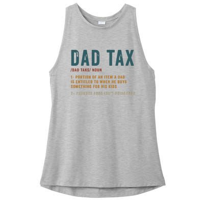 Vintage Dad Tax Definition Funny Fathers Day Ladies PosiCharge Tri-Blend Wicking Tank