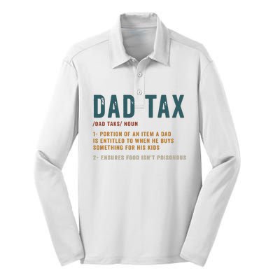 Vintage Dad Tax Definition Funny Fathers Day Silk Touch Performance Long Sleeve Polo