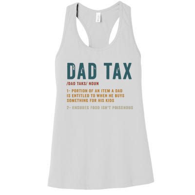 Vintage Dad Tax Definition Funny Fathers Day Women's Racerback Tank