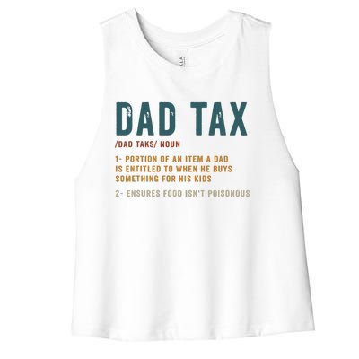 Vintage Dad Tax Definition Funny Fathers Day Women's Racerback Cropped Tank