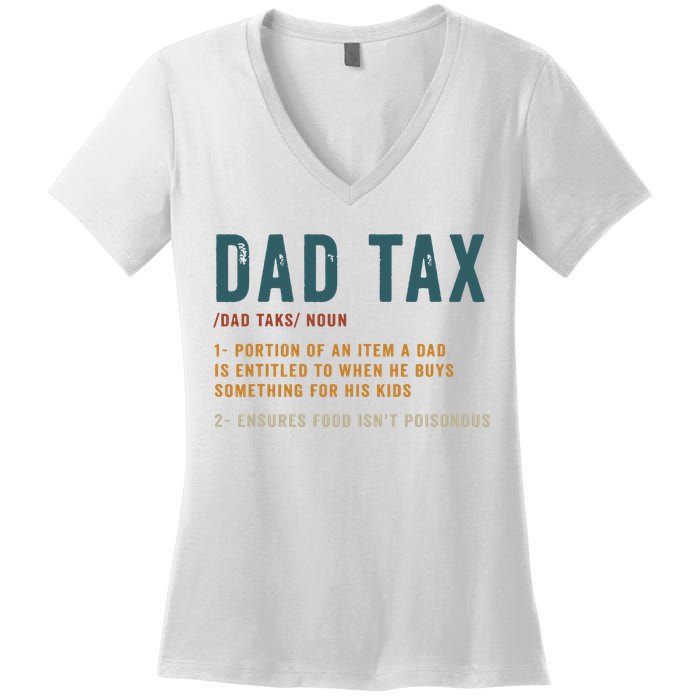 Vintage Dad Tax Definition Funny Fathers Day Women's V-Neck T-Shirt