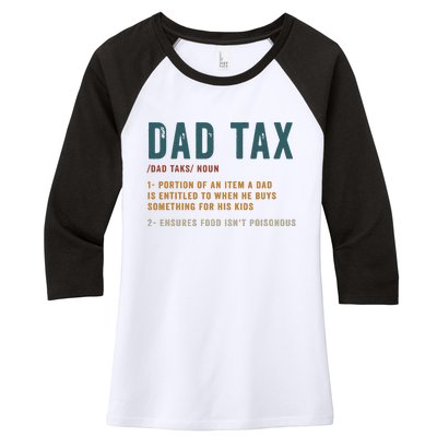 Vintage Dad Tax Definition Funny Fathers Day Women's Tri-Blend 3/4-Sleeve Raglan Shirt